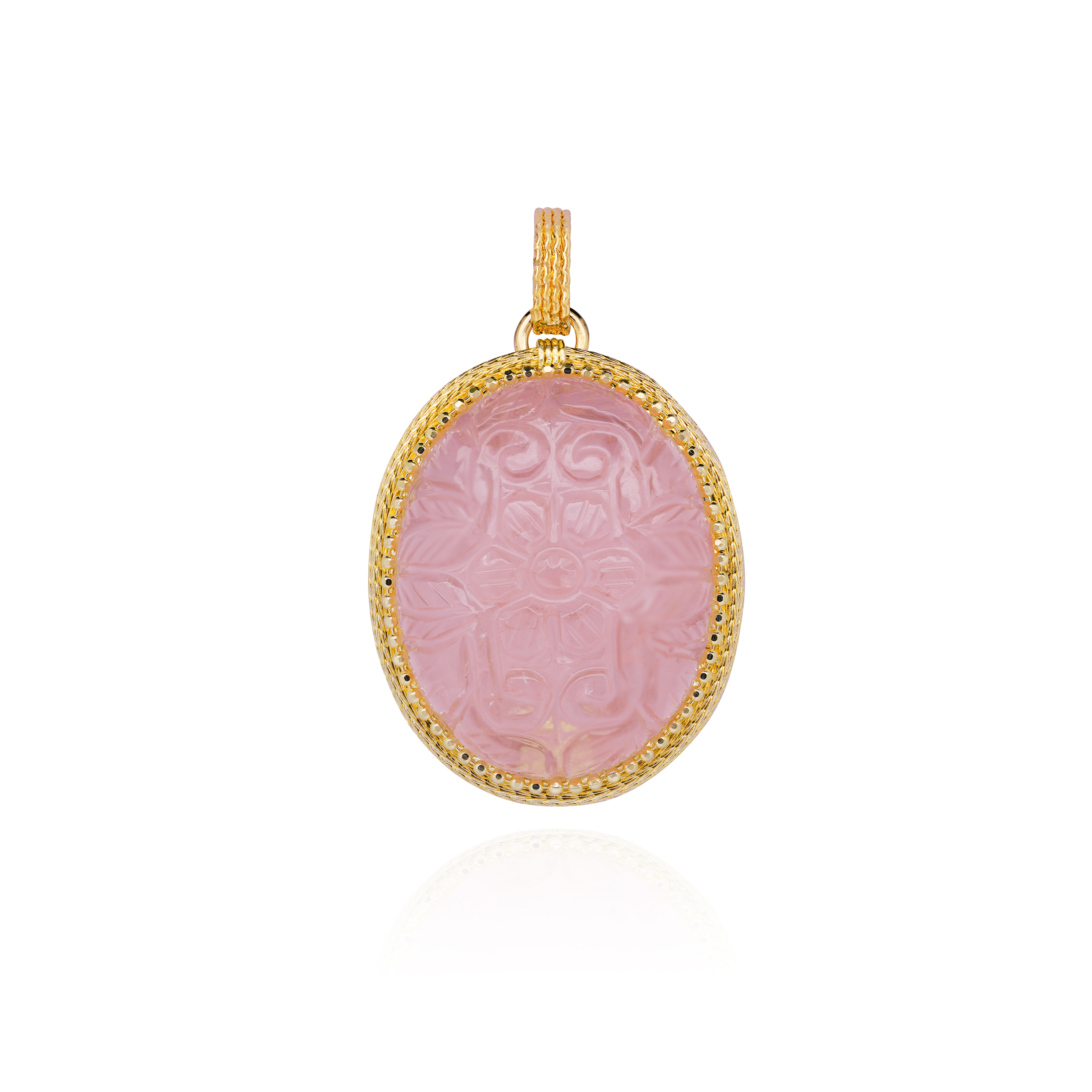 Carlyn Carved Rose Quartz Pendant